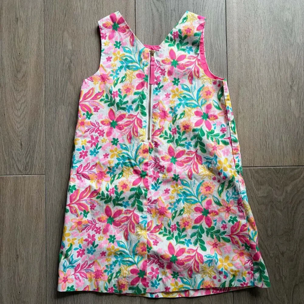 Tommy Bahama Girls Pink Yellow Floral Sleeveless Dress Size 5
